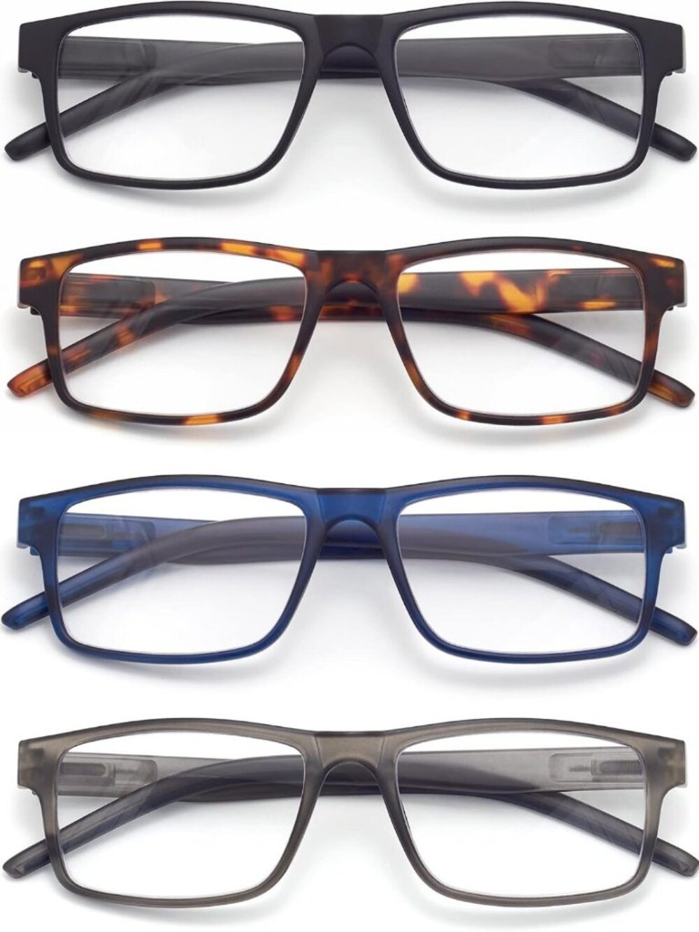 Stylish Spring Hinge Reading Glasses for Men & Women, Blue Light Blocking